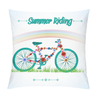 Personality  Vintage Bicycle. , Vector Illustration Pillow Covers