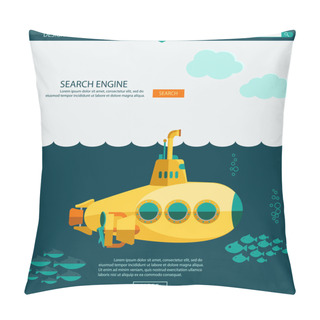 Personality  Submarine Undersea. SEO Website Template Pillow Covers