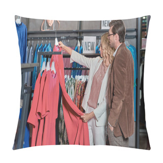 Personality  Stylish Couple Choosing Fashionable Clothes In Store  Pillow Covers