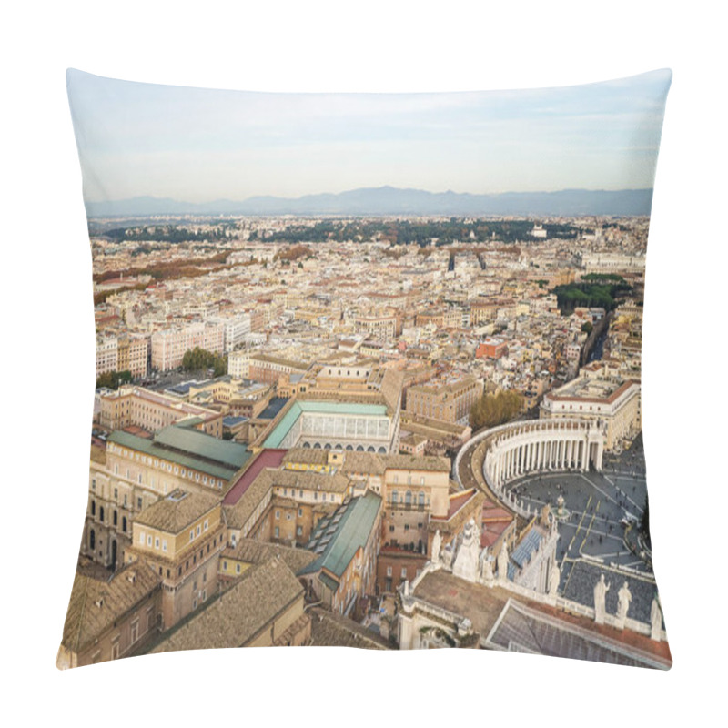 Personality  Piazza San Pietro With Old And Historical Buildings In Vatican City  Pillow Covers