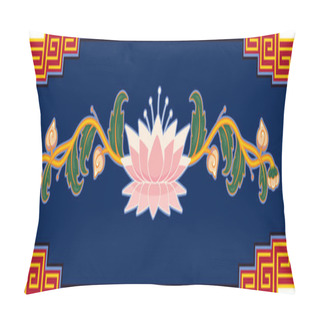 Personality  Oriental Chinese Floral Design Element In The Frame - Lotus Flower Pillow Covers