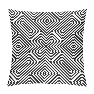 Personality  Striped Vector Seamless Pattern. Black And White Modern Creative Pillow Covers