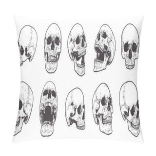 Personality  Anatomical Skulls Vector Set Pillow Covers