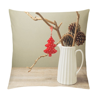 Personality  Winter Branches With Christmas Decoration Pillow Covers