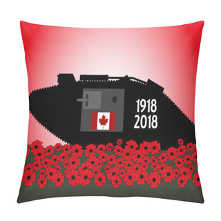 Personality  Canadian Tank, Commemoration Of The Centenary Of The Great War Pillow Covers