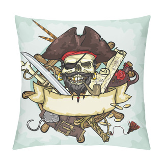 Personality  Pirate Skull Logo Pillow Covers