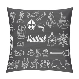 Personality  Set Of Nautical Doodle Pillow Covers