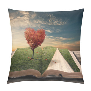 Personality  Heart Tree And Book Pillow Covers
