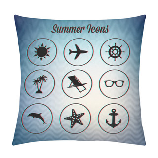 Personality  Set Of Summer Icons Pillow Covers