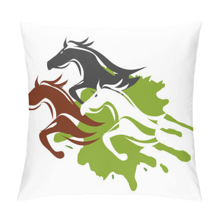 Personality  Three Running Horses Pillow Covers