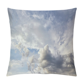Personality  View Of Grey And White Clouds On Blue Sunlight Sky Background  Pillow Covers