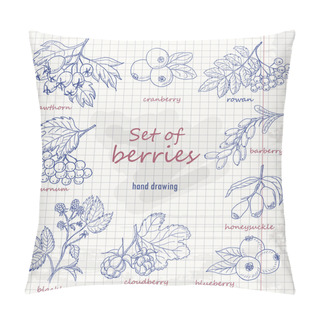 Personality  Set Of Forest Berries On Paper Pillow Covers
