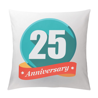 Personality  25 Anniversary Label With Ribbon Pillow Covers