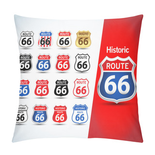 Personality  Route 66 Sign Set  Pillow Covers