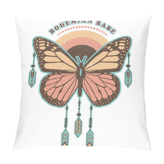 Personality  Bohemian Babe - Distressed Retro Boho Butterfly Design Pillow Covers