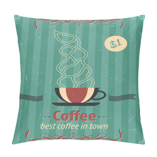 Personality  Retro Style Coffee Shop Poster. Pillow Covers