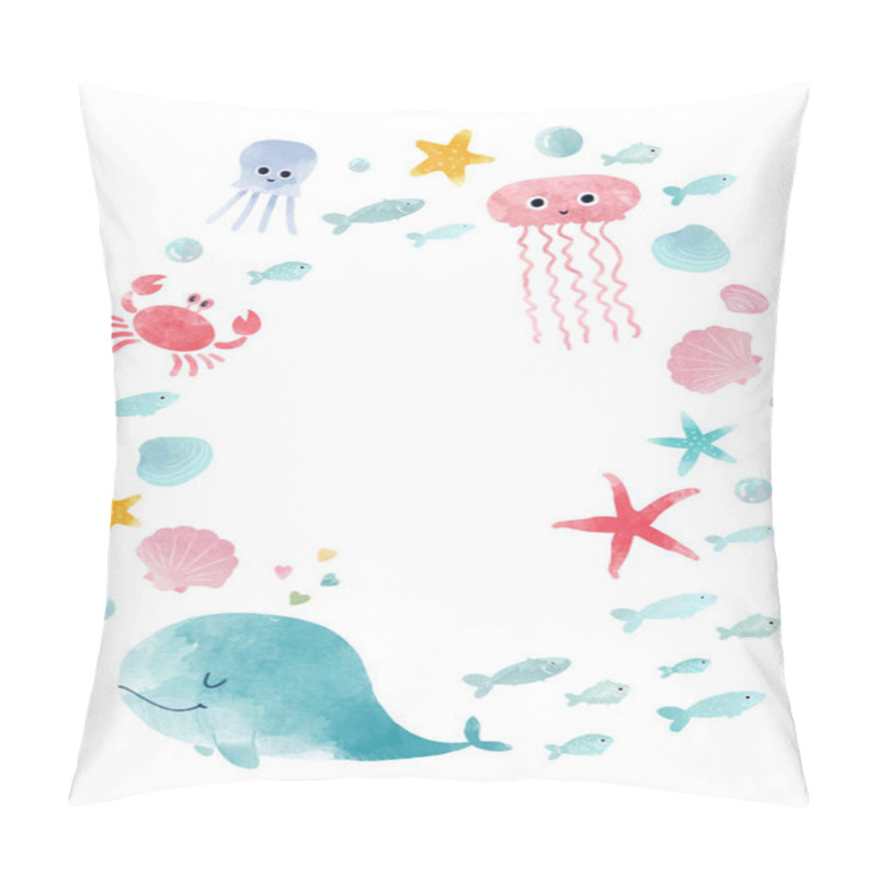 Personality  Watercolor sea life composition pillow covers