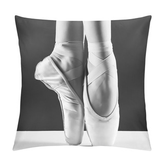 Personality  A Photo Of Ballerina's Pointes On Black Background Pillow Covers