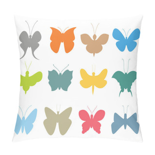 Personality  Colorful Butterflies Flat Style Pillow Covers