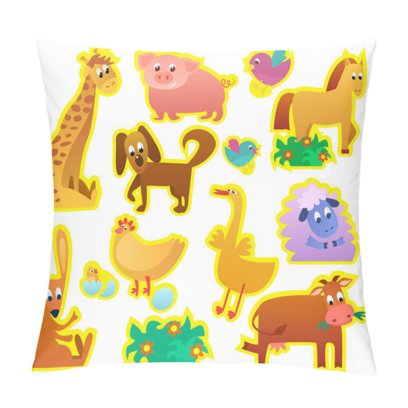Personality  Fun Cartoon Farm Domestic Animals pillow covers