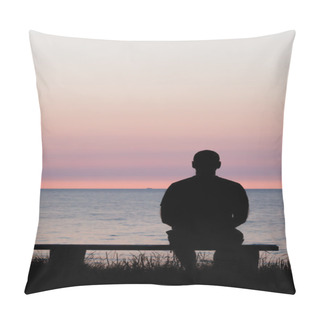 Personality  Lonely Man On Bench Pillow Covers
