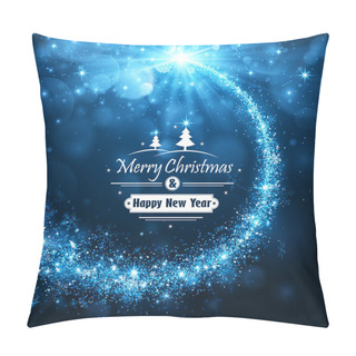 Personality  Christmas Blue Background Pillow Covers