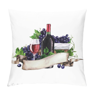 Personality  Watercolor Food - Red Wine Pillow Covers