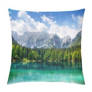 Personality  Beautiful Lake With Mountains In The Background Pillow Covers