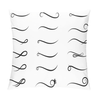 Personality  Underline Text. Hand Drawn Collection Of Curly Swishes, Swashes, Swoops. Calligraphy Swirl. Highlight Text Elements. Pillow Covers