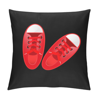 Personality  Vector Red Sneakers Vector Illustration  Pillow Covers