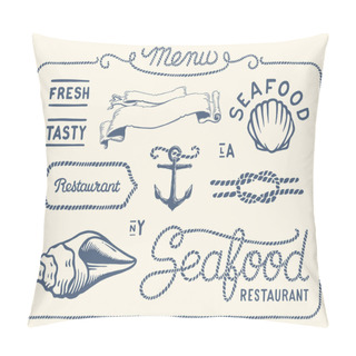 Personality  Vintage Seafood Restaurant Collection Pillow Covers