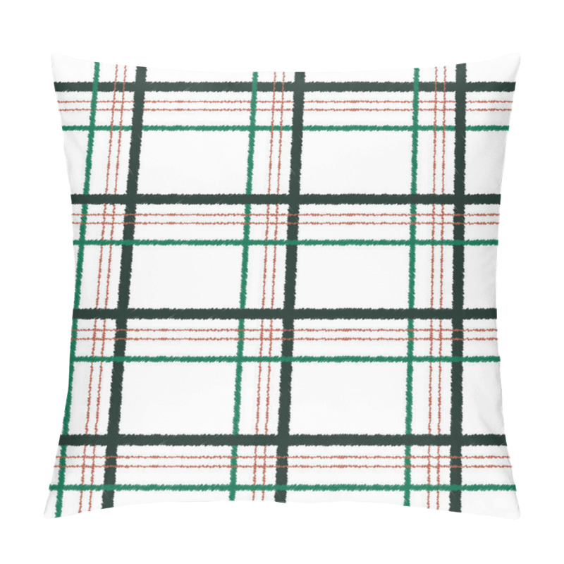 Personality  Stylish hand drawn window check,Grid square, plaid vector seamless pattern. Design for fashion, fabric,wallpaper, wrapping ,web , and all prints on white  pillow covers
