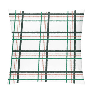 Personality  Stylish Hand Drawn Window Check,Grid Square, Plaid Vector Seamless Pattern. Design For Fashion, Fabric,wallpaper, Wrapping ,web , And All Prints On White  Pillow Covers
