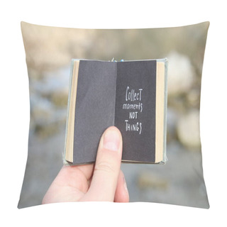 Personality  Collect Moments Not Things, Vintage Book And Text Pillow Covers
