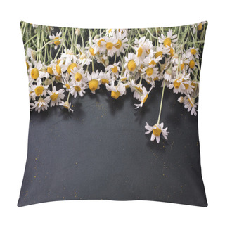 Personality  Chamomile Flowers On A Wooden Background. Pillow Covers