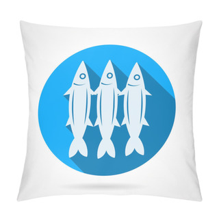 Personality  Sardine Flat Round Vector Icon Pillow Covers