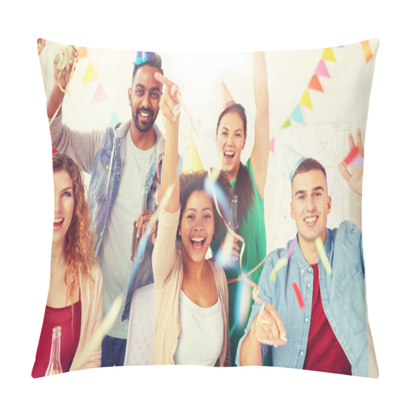 Personality  happy team having fun at office party pillow covers
