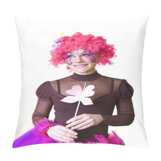 Personality  Beautiful Smiling Fairy On A White Background Pillow Covers
