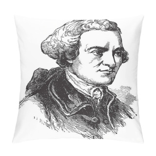 Personality  John Hancock, 1737-1793, He Was An American Statesman, Prominent Patriot Of The American Revolution, President Of Second Continental Congress, Governor Of The Commonwealth Of Massachusetts, Vintage Line Drawing Or Engraving Illustration Pillow Covers