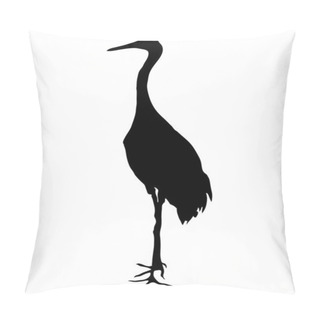 Personality  Crane Bird On The White. Pillow Covers