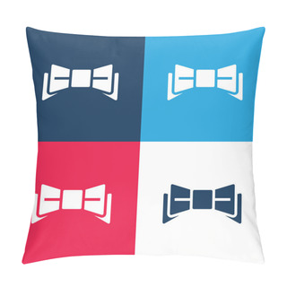 Personality  Bow Blue And Red Four Color Minimal Icon Set Pillow Covers