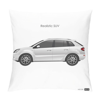 Personality  Realistic Model Of SUV On White Background. Detailed Drawing Of  Pillow Covers