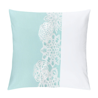 Personality  Decorative Christmas Snowflakes, Isolated On Light Blue With Copy Space  Pillow Covers