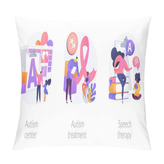 Personality  Autism Spectrum Disorder Vector Concept Metaphors. Pillow Covers