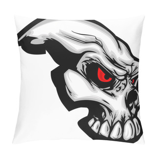 Personality  Skull With Cartoon Vector Image Pillow Covers