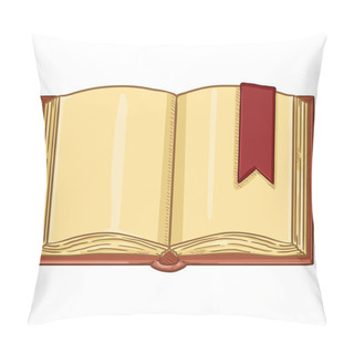 Personality  Vector Cartoon Illustration - Open Book With Bookmark Pillow Covers