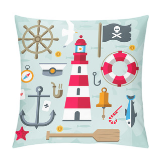 Personality  Retro Nautical Elements Pillow Covers