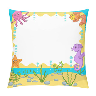 Personality  Sea Frame. Vector Illustration Pillow Covers