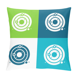 Personality  Astronomy Flat Four Color Minimal Icon Set Pillow Covers