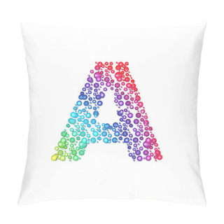 Personality  Circle Rainbow Letter A Pillow Covers
